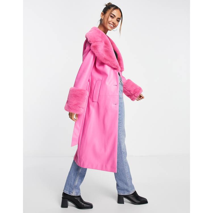 Manteau fourrure rose zara hot sale