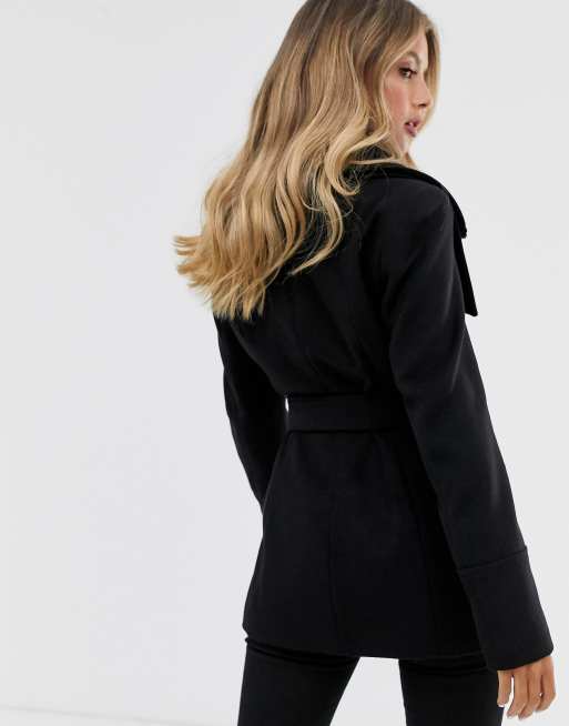 manteau noir ceinture court