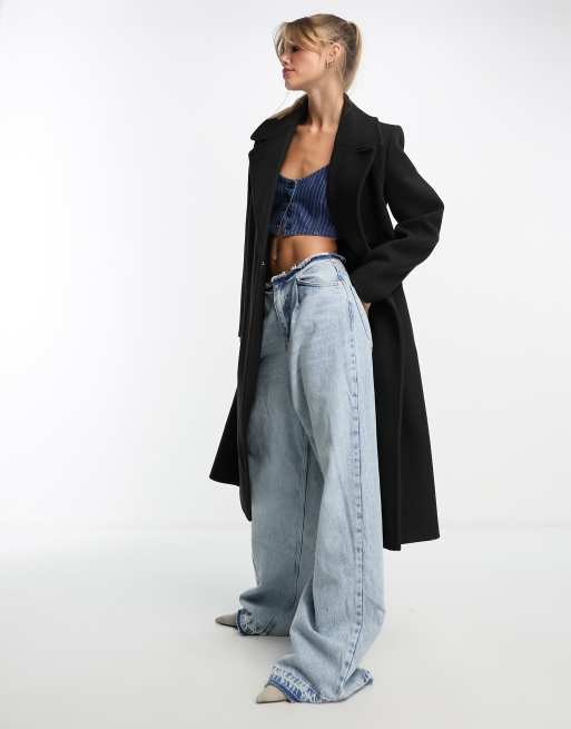 Forever New - Manteau croisé élégant avec ceinture à nouer - Noir, 4 de 4