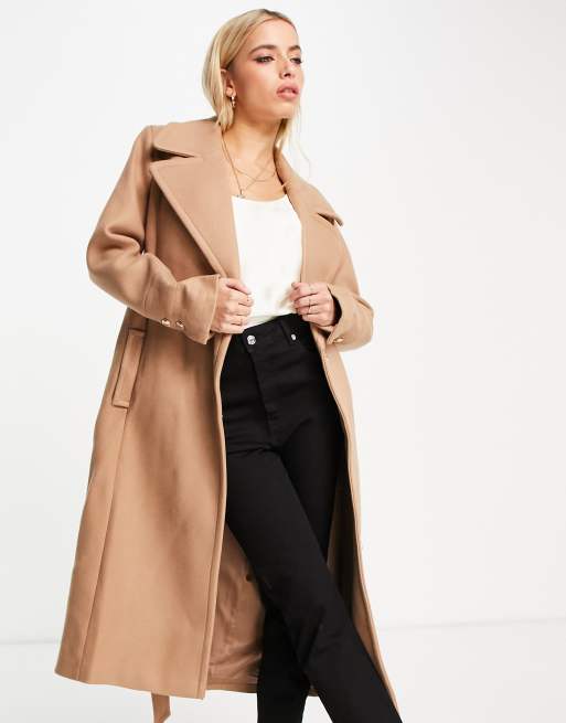 manteau camel avec ceinture