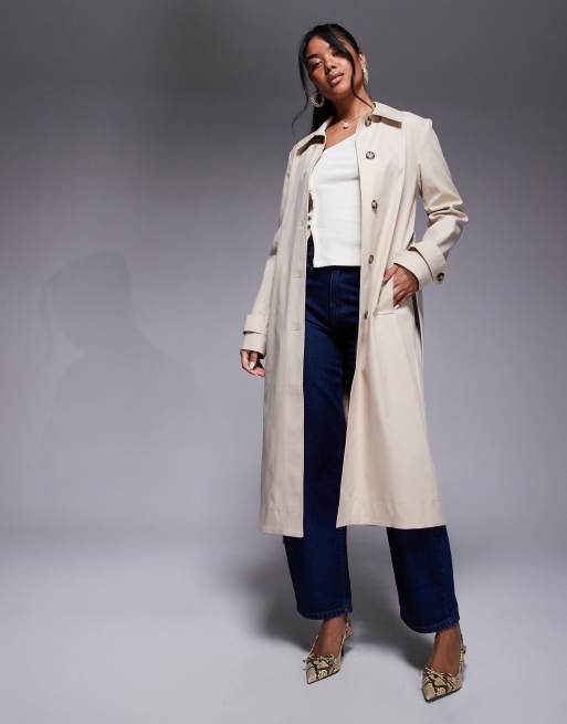 Forever New maxi trench in stone