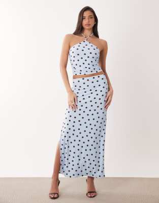 Maxirock in Blau mit Polka Dots, Kombiteil Blau 46