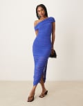 [Forever New] Forever New mesh ruched asymmetrical midaxi dress in cobalt-Blue 8 Cobalt
