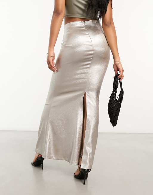 Silver metallic 2025 skirt extender modest