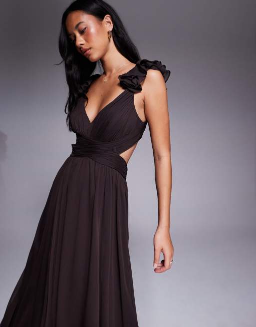 Forever New Midaxi-jurk met ruches aan de schouder in