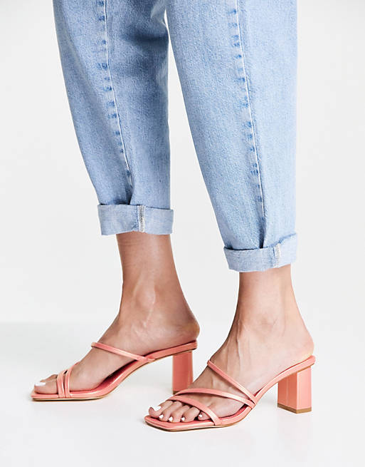 Women Heels/Forever New Millie multi-strap block mule in peachy pink 