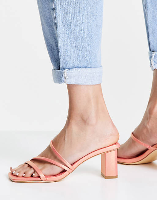 Women Heels/Forever New Millie multi-strap block mule in peachy pink 
