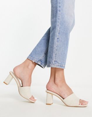 Forever New natural block heeled mule in beige