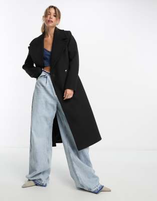 Forever New - Nette jas met overslag en strikceintuur in zwart