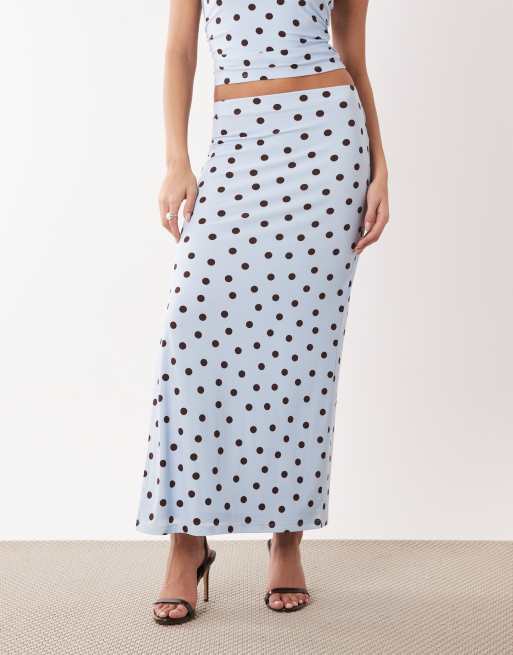 Forever New – Niebieska spódnica maxi w groszki, część zestawu, 2 z 5