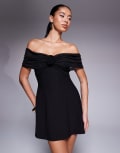 [Forever New] Forever New off-shoulder mini dress in black 8 Black