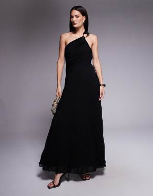 Forever New - One-Shoulder-Maxikleid in Schwarz mit Rückenausschnitt