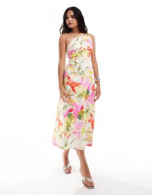 Forever New one shoulder midaxi dress in bright floral