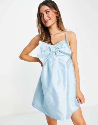 blue bow dress