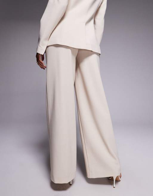 Forever New - Pantaloni da abito con fondo ampio beige in coordinato, 3 di 5