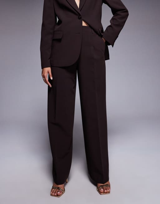 Forever New - Pantaloni da abito con fondo ampio cioccolato in coordinato, 2 di 5