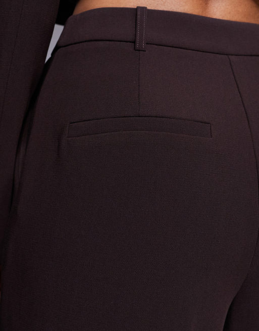 Forever New - Pantaloni da abito con fondo ampio cioccolato in coordinato, 3 di 5