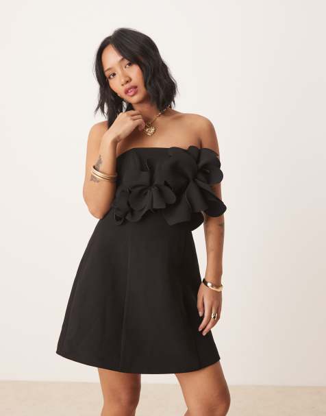 Forever New Petite 3D floral mini dress in black - view 1