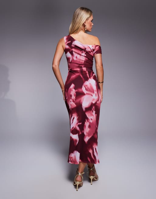 let me be blurred floral asymmetrical dress Forever New Petite asymmetric mesh midaxi in berry Polka dot print