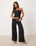 [Forever New Petite] Forever New Petite bandeau corset jumpsuit in black 16 Black
