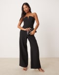 [Forever New Petite] Forever New Petite bandeau corset jumpsuit in black 4 Black