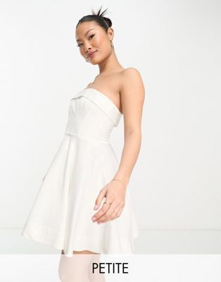 Forever New Petite bandeau mini dress in ivory