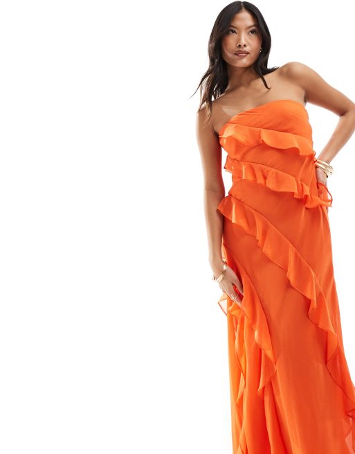 Petite orange dress best sale