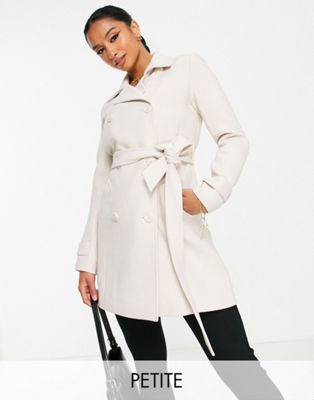 Forever New Petite belted mid-weight trench coat in mink