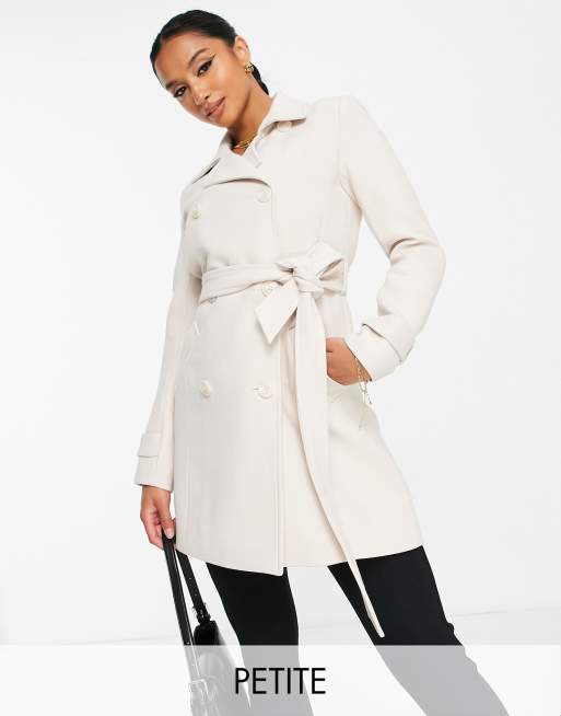 Forever New Petite belted midweight trench coat in mink