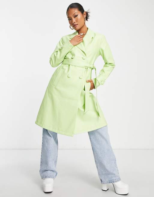 Lime green 2025 trench coat