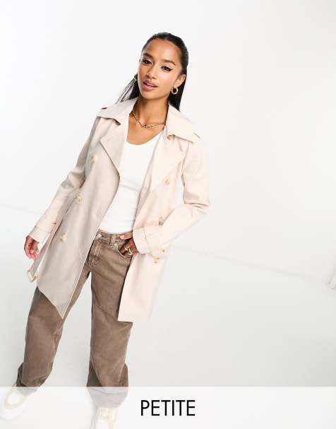 Forever New Petite belted trench coat in stone - view 1