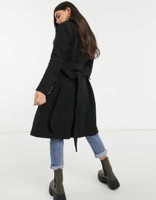 petite wool black coat