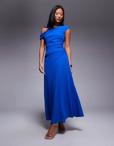 Forever New Petite - Brooklyn - Robe longueur mollet en tulle double épaisseur - Bleu de cobalt - view 1