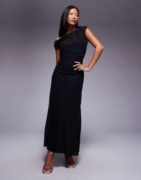 Forever New Petite - Brooklyn - Vestito a doppio strato nero in rete con gonna al polpaccio - view 1