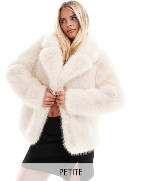 Forever New Petite - Cappotto in pelliccia sintetica beige - view 1