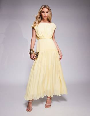 Forever New Petite Forever New Petite drop hem maxi dress in lemon-Yellow