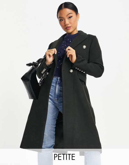 Forever New Petite – Elegancki płaszcz w wojskowym stylu w kolorze khaki