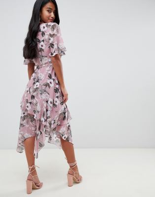 forever new petite floral printed tea dress in floral print