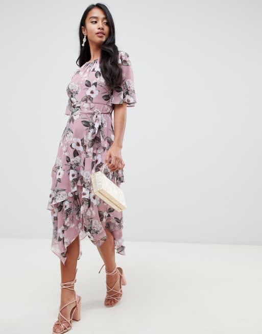 Forever new petite floral printed tea dress in floral sale print