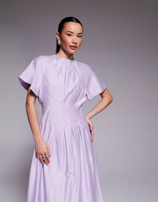 Forever New Petite flutter sleeve midaxi dress in lilac, 2 of 4