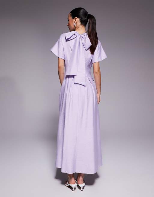 Forever New Petite flutter sleeve midaxi dress in lilac, 3 of 4