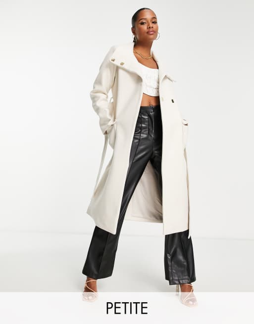 Cream funnel neck clearance coat