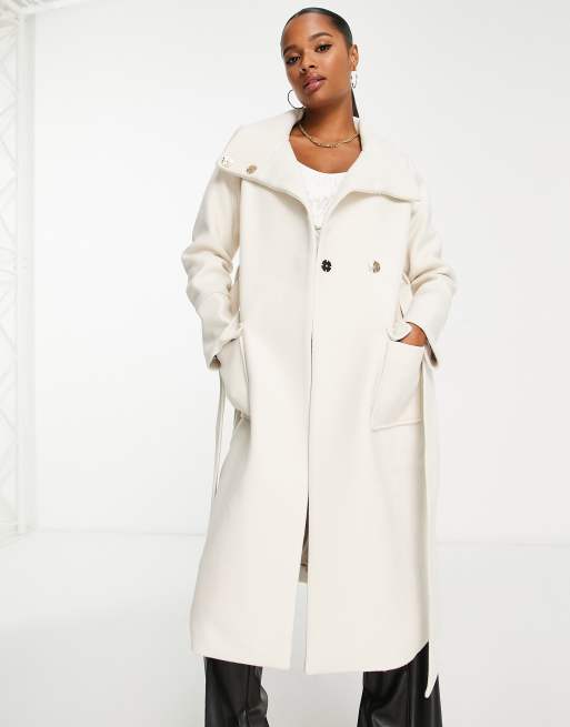 Cream funnel 2025 neck coat