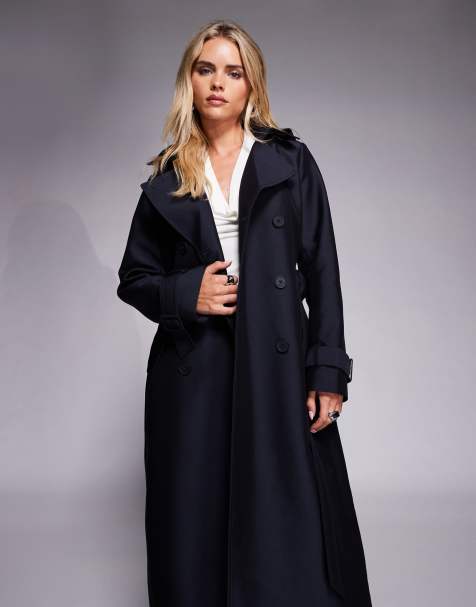 Forever New Petite – Granatowy trencz maxi - view 1