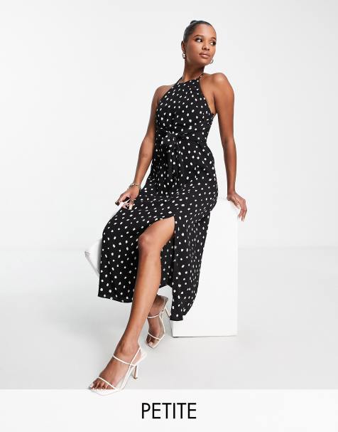 Forever New Petite halter neck midi dress in polka dot