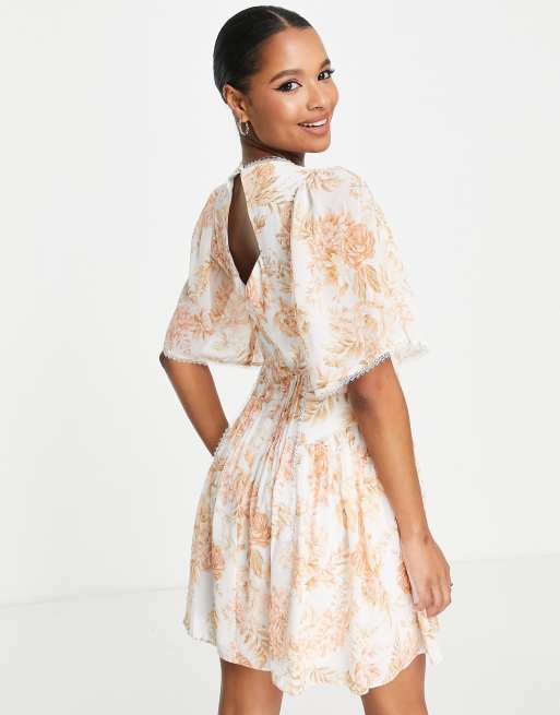 Apricot lace dress sale