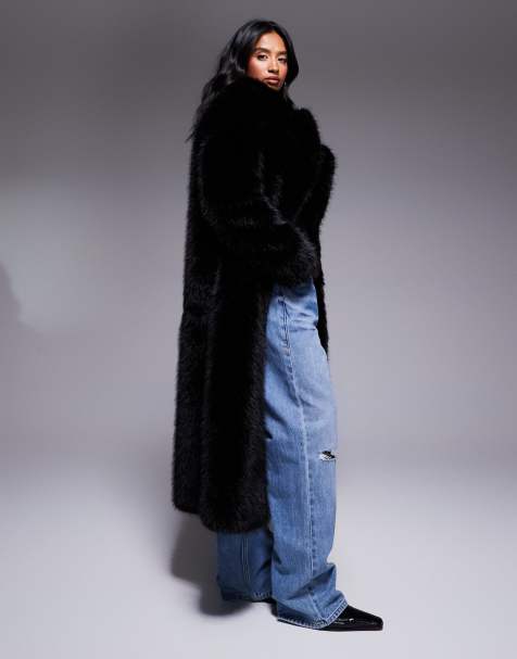 Forever New Petite - Jas van imitatiebont in zwart - view 1