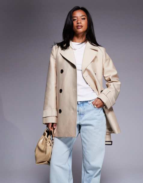 Forever New Petite - Korte trenchcoat met riem in beige - view 1