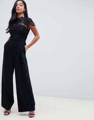 forever new black lace jumpsuit