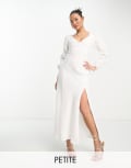 [Forever New Petite] Forever New Petite long sleeve maxi dress in ivory-White 4 Ivory